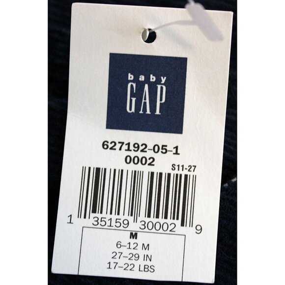 GAP Baby 2 Pc Turtleneck Shirt Navy Blue Overalls Corduroy Winter 6-12 M NWT - Picture 6 of 7